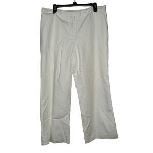 Liz Claiborne‎ Women Dress Pants Sloane Lined Straight Leg Mid-Rise White Sz.12R